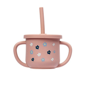 Vaso Snack 2 en 1 de Silicona 225Ml Flores