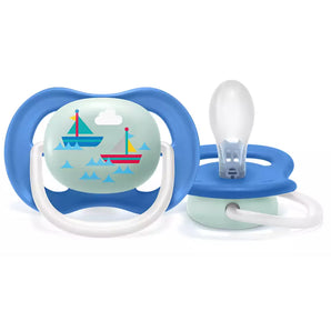 Chupón Ultra Air 1Pc 6-18m Botes Azul
