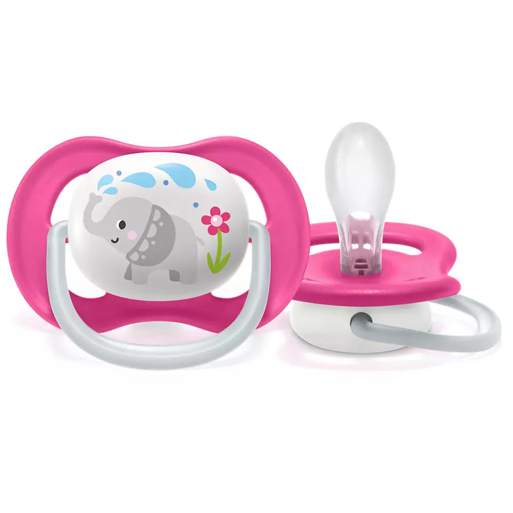 Chupon Ultra Air 1Pc 6-18M Elefante Rosado