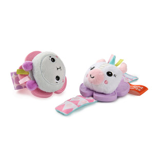 Muñequeras Sonaja Unicornio Y Llama