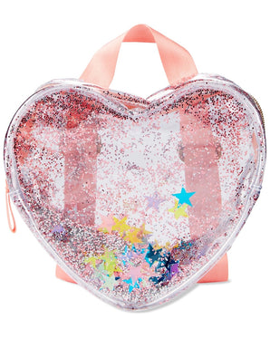 Mini Mochila De Corazón Con Escarcha