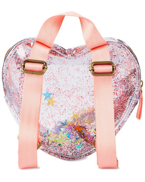 Mini Mochila De Corazón Con Escarcha