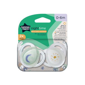 Chupones Night Time 0-6M Azul/Celeste X 2 Unidades