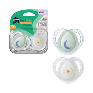 Chupones Night Time 0-6M Azul/Celeste X 2 Unidades