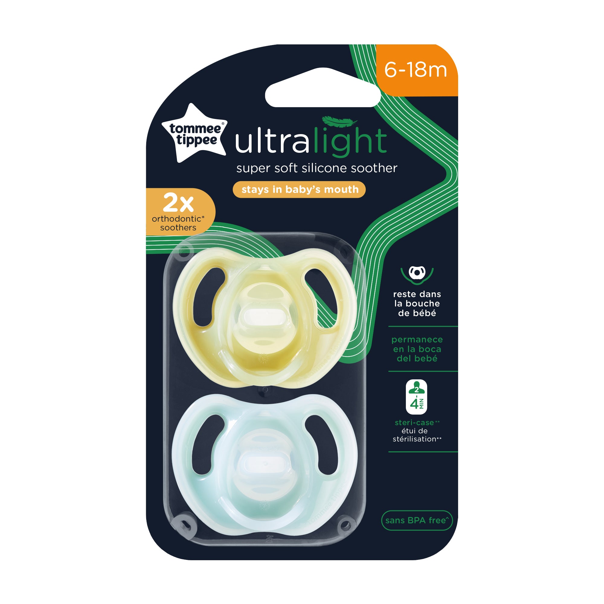 Chupones Ultra Light 6-18M Verde X 2 Unidades