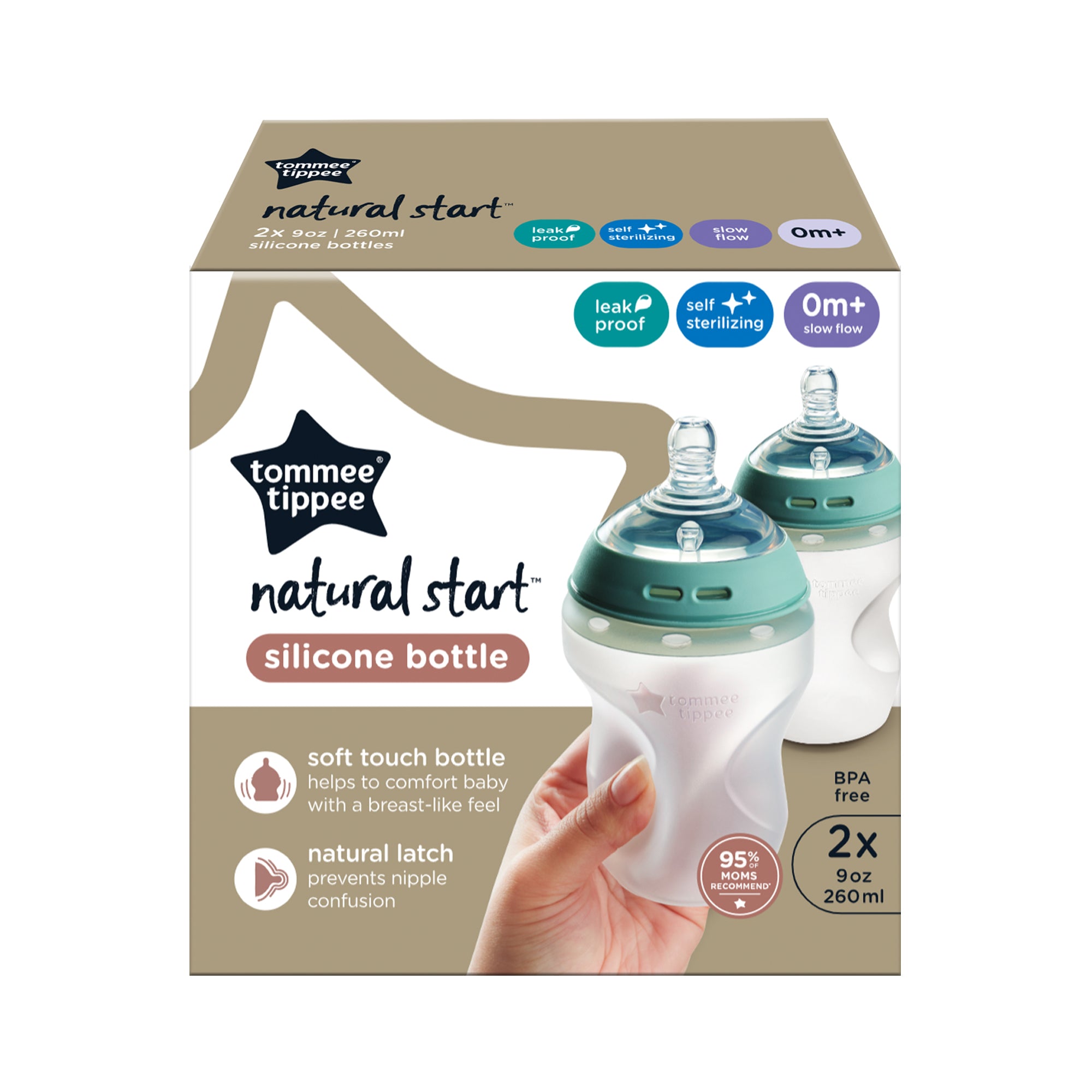 Biberón Natural Start Silicona 9Oz X 2 Unidades