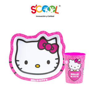 Set Plato Forma C/Vaso Hello Kitty