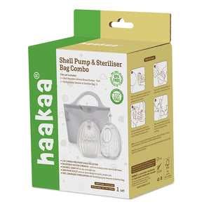 Sacaleche Manos Libres Shell Pack de 2 Unid + Bolsa Esterilizable