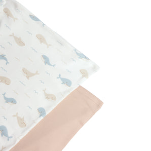 Pack x2 Sabanas Bajeras Pack & Play UTS Ballenas/Beige Papel