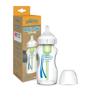 Biberón De Vidrio Option + Boca Ancha 9Oz.