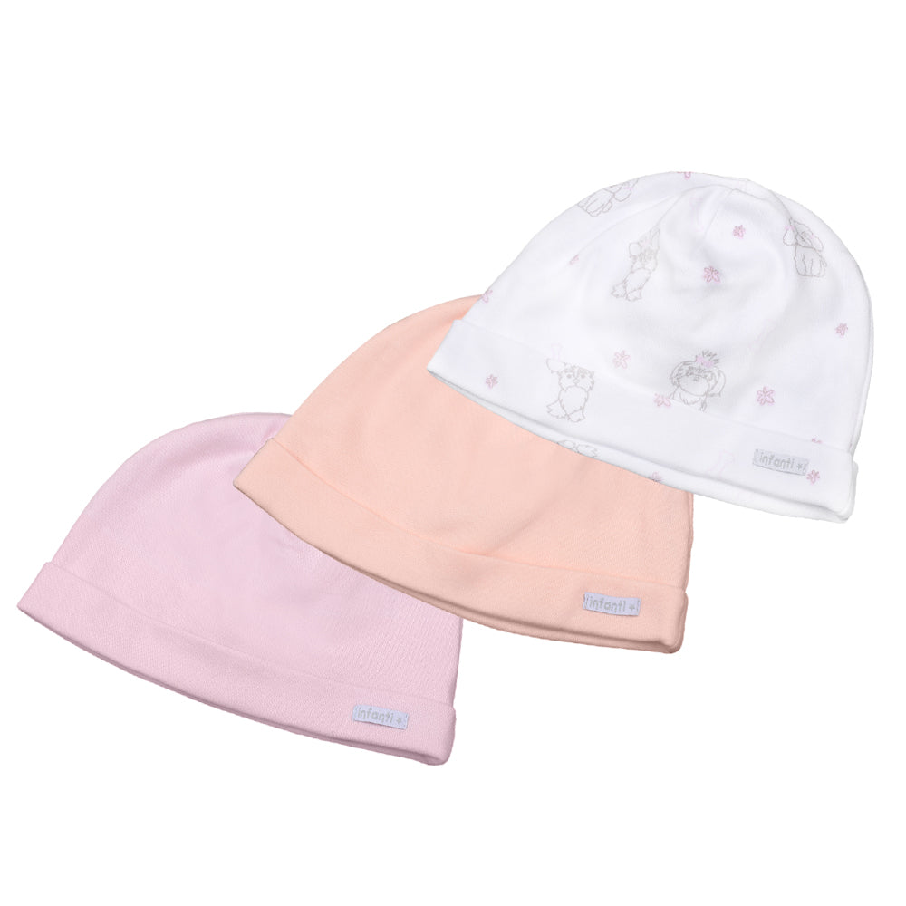 Tripack Gorro Pets Niña Algodón